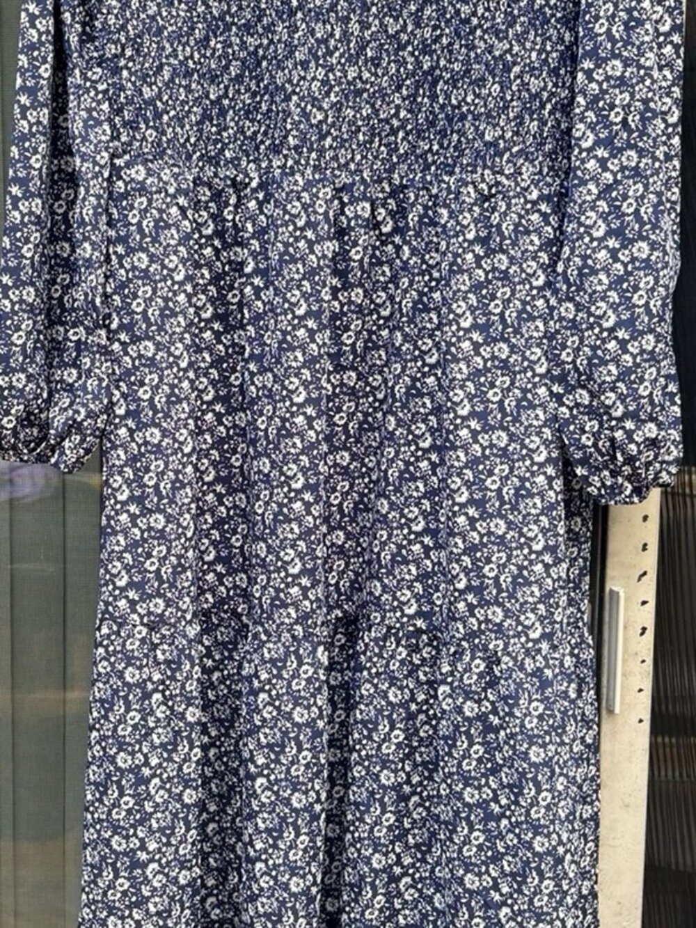 Thirty Garden Women's XXL Blue White Floral Long Sleeve Maxi Dress Boho - Picture 2 of 7